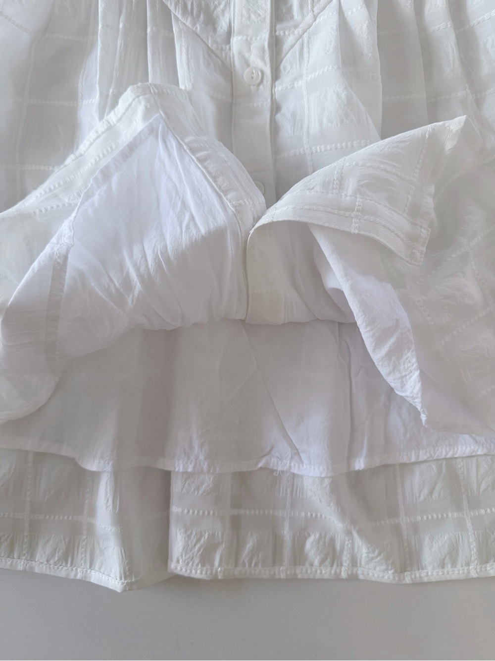 Current Air White Textured Button-Front Top - Picture 4 of 7